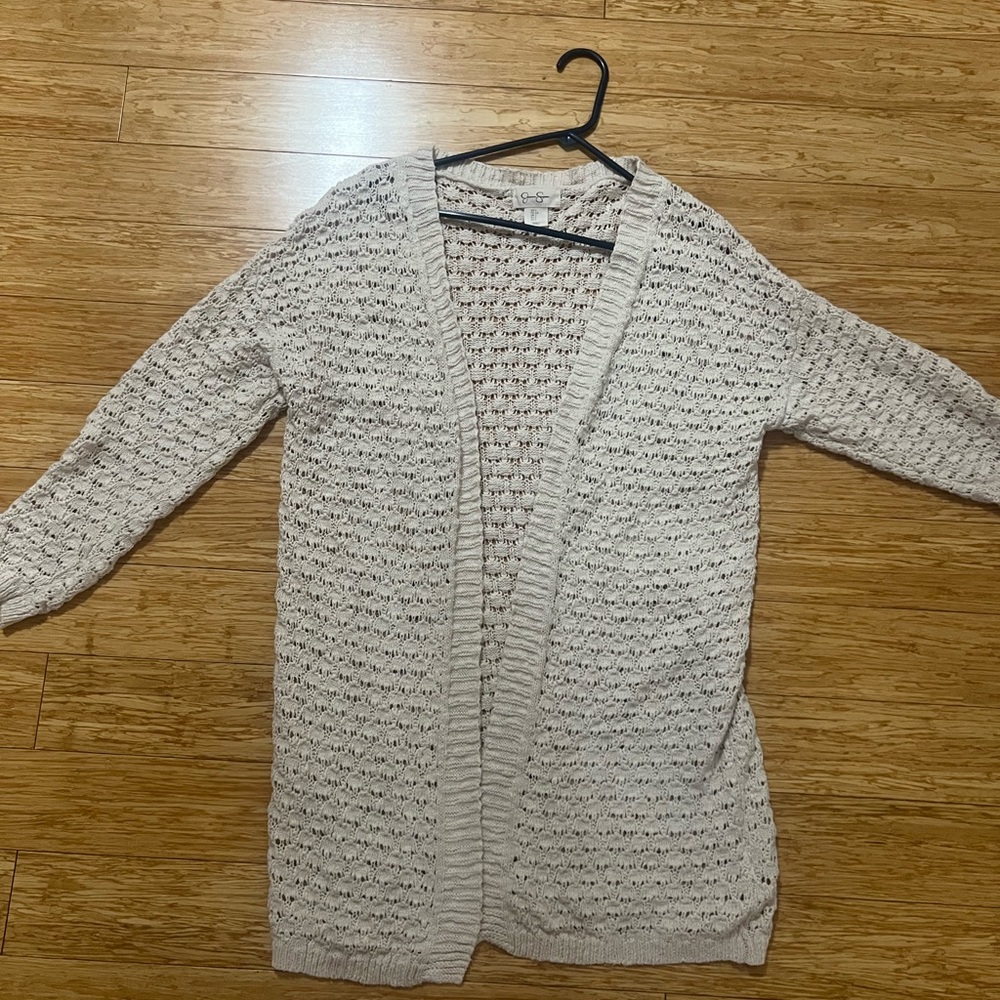 Jessica Simpson Cream Open Knit Cardigan Sweater